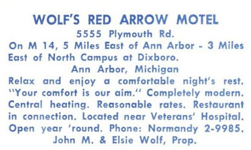 Red Arrow Motel - Vintage Postcard